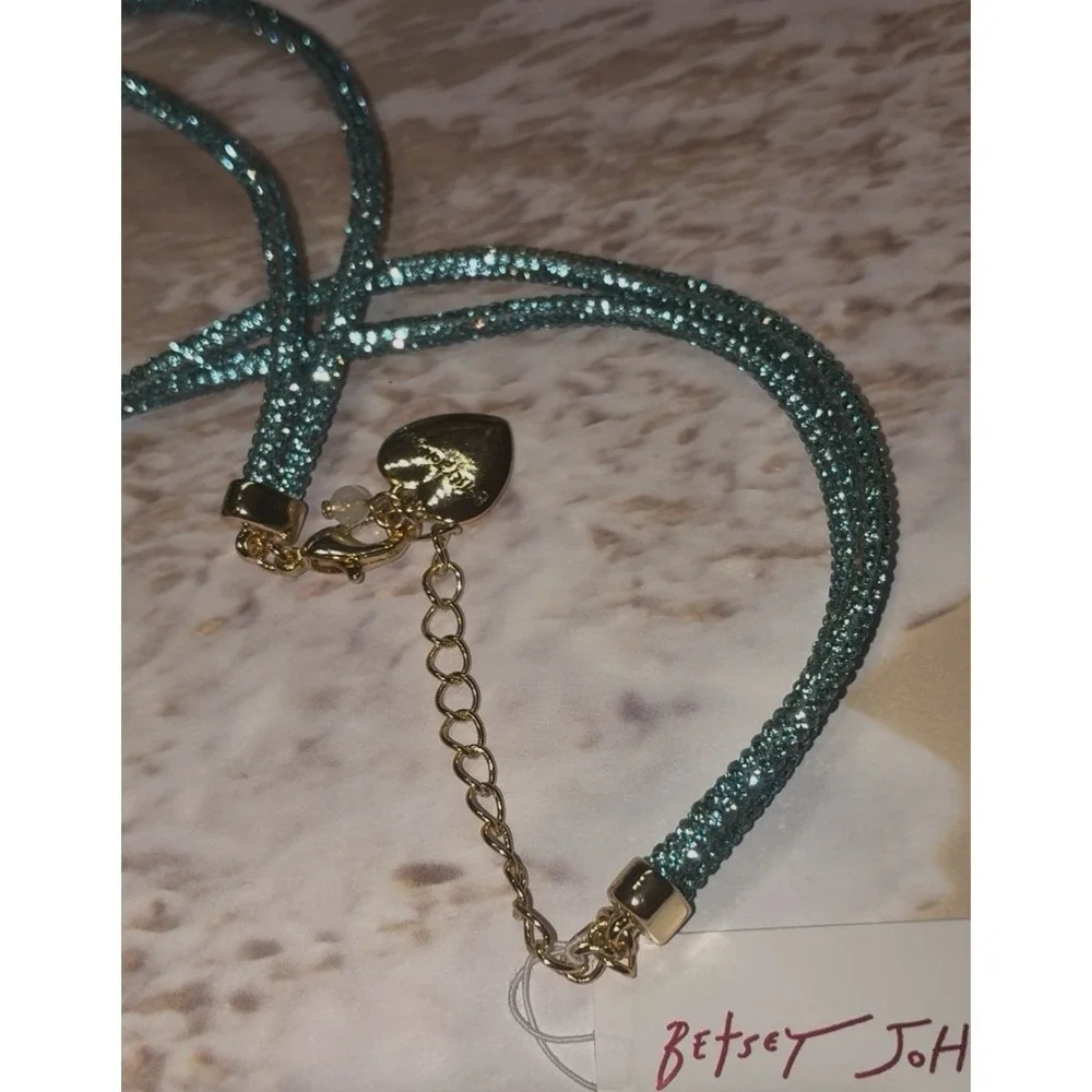 Betsey Johnson Necklace MERMAID JEWELS Shell Multi Strand Crystal Green Rare NWT
